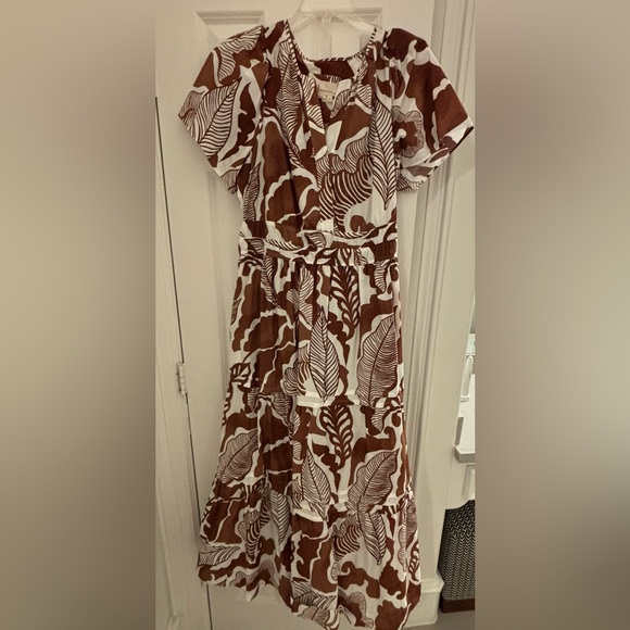 Anthropologie Brown and White Maxi Dress - Picture 5 of 6